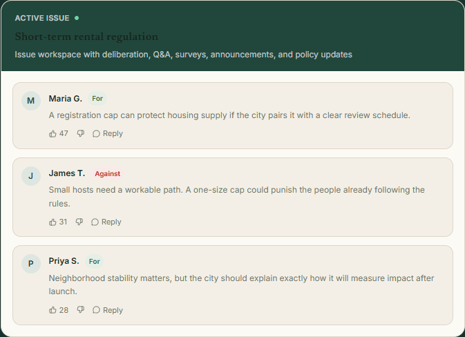 ForoCivic issue forum screenshot
